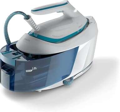 Philips PerfectCare Serie 6000 Generador De Vapor - 2400 W, 500 g De Impulso De vapor, 6,5 Bares De presión, Tecnología OptimalTEMP, Depósito De 1,8 L, Blanco/Azul (PSG6022/20)
