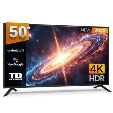 TD Systems - Smart TV 50 Pulgadas 4K Android 11, Google Assistant, Control por Voz, televisión TDT 2025. Televisor con 3 años de Garantia - PRIME50C20GLE