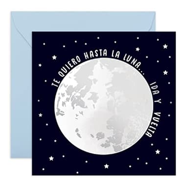 Central 23 Tarjeta de aniversario divertida - “TE QUIERO HASTA LA LUNA, IDA Y VUELTA” - Tarjeta de aniversario de bodas para esposo o esposa - Novio novia padres - Para San Valentin
