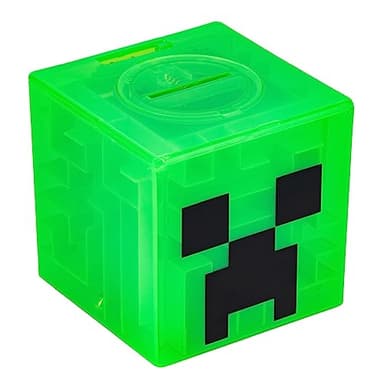 Caja de seguridad Creeper Minecraft - Producto oficial, hucha con laberinto para desbloquear el dinero, incluye stickers decorativos, regalo para gamers