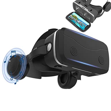 Abonda Gafas VR - Realidad Virtual - PC con Auriculares VR Transpirables para convertir su teléfono Inteligente en una Sala Cine privada y una Pantalla Juego