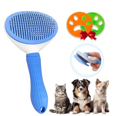 Verlex Cepillo para Gatos Perros, Quita pelos mascota, cepillo para gatos, cepillos para mascotas de Pelo Largo y Corto, Peine perro, atrapa pelos lavadora mascotas.