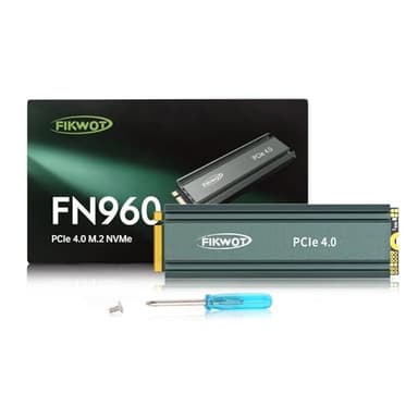 Fikwot FN960 1TB M.2 2280 PCIe Gen4 x4 NVMe 1.4 Unidad Interna de Estado sólido con disipador de Calor - Velocidades de hasta 5000MB/s, Dynamic SLC, SSD Interna Compatible con PS5