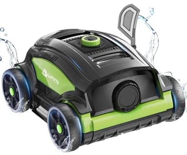 WINNY POOL CLEANER WY1103 Limpiafondos Piscina, Inalámbrico Robot Limpiafondos Piscina, 120 Min Autonomía, Doble Motor, LED, Filtro 180μm, Auto Estacionamiento, 120m²(Verde-Negro B)