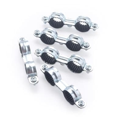 Abrazadera doble isofónica Ø16 | Pack de 5 unidades | Fijación segura y silenciosa para tubos de cobre | Reduce vibraciones y ruidos | Fácil de instalar | Resistente y duradera | QUICK PLOMBERIE