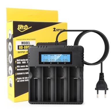 Lhdfyqt LCD Li-Ion Cargador Universal, Cargador rápido de batería AA AAA, Cargador de Pilas Recargables, 18650 Cargador de Batería, para batería de Litio de 3.7v y batería AA AAA de 1.2v