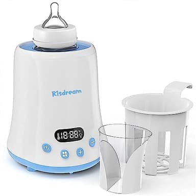 Calienta Biberones Kisdream 6 en 1 - Calentamiento Ultrarrápido, Descongelado para Leche Materna/Fórmula/Potitos, LED, Temporizador, Apagado Automático