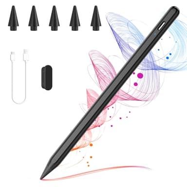 Lápiz Rápido para Apple iPad 2018-2024,Lápiz Stylus Recarga Rápida con Rechazo de Palma,Sin Demora/Detección de Inclinación,Compatibile con iPad 10/9/8/7/6, iPad Pro 12.9/11/Air 5/4/3/Mini 6/5 (Black)