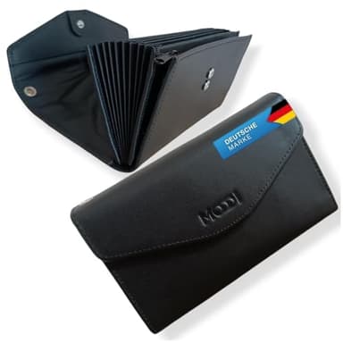 MODDI Cartera de Piel de Camarero, Suave y Resistente (Modelo 2024), protección RFID, Cartera de Camarero, Color Negro, Billetera para Taxi, Monedero Unisex para Camarero, Monedero de