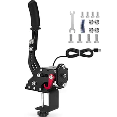 64 Bit Freno de mano USB PC, Actualizar el freno de mano Para Lo gitech g25 g27 g29 t500 t300 Thrust Master FANATECOSW DIRT RALLY, Cable de nylon 2M/muelle refuerzo/Negro+abrazadera