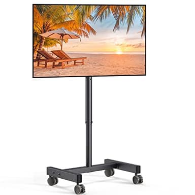 PERLEGEAR Soporte TV Ruedas para Television de 13 a 50 Pulgadas, Soporte TV Pie Móvil con 30° Inclinación, Soporte TV Suelo con Altura Ajustable en 8 Niveles, VESA máx. 200 x 200 mm hasta 20 kg
