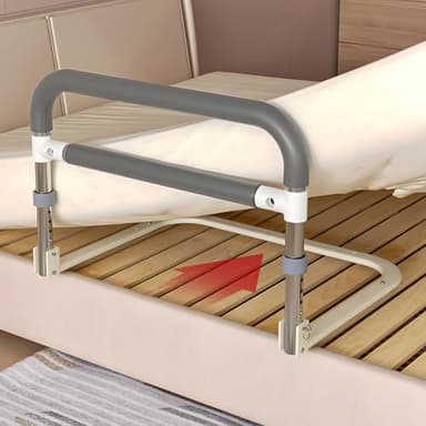 NJUN barandilla Cama Adulto abatible,barandillas para Camas de Adultos,Ayuda para levantarse de la Cama,Barandilla Cama Adulto de Seguridad,Barrera Cama Adultos,Asidero Cama Acolchado