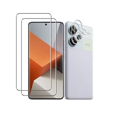 Wookfiss Protector de Pantalla para Xiaomi Redmi Note 13 Pro+/Pro Plus 5G Alta Definicion 9H Dureza Anti-caída/Anti-rasguños Cristal Templado 3D Vidrio Templado(2) +Cámara Protector(2)