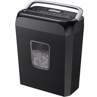 Bonsaii Destructora de Papel para casa, destruye 6 Hojas a la Vez, Puede triturar Tarjetas de crédito y Clips de Oficina, trituradora de Papel con un contenedor de residuos de 13 litros