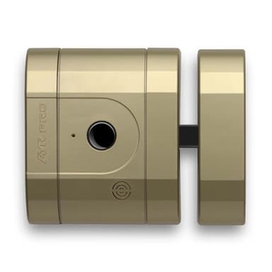 Cerradura electrónica invisible de alta seguridad int_LOCK PRO. Acabado latón mate. Abre con tu smartphone. No incluye mandos.