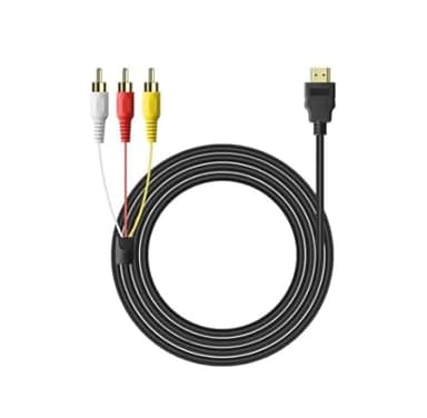 EuAcesry Convertidor HDMI a RCA, 1.5 M HDMI Macho a 3 RCA AV, Cable Adaptador Hdmi de Audio y Vídeo para TV, Alta Definición 1080P, Cable hdmi a AV Solo para Reproductor a TV