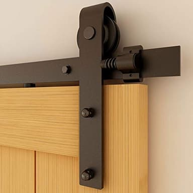 CCJH 6.6FT 200cm Herraje para Puertas Correderas Kit de Accesorios para Puertas Corredizas de Granero, Kit de Riel de Puerta de Madera