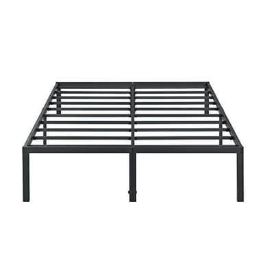 Oleesleep 45cm Marco de Cama de Acero Robusto / Lama de Acero / Soporte Antideslizante / Base de Colchón / Cama / Somier / Cama / 90 x 200cm / Negro / Metal