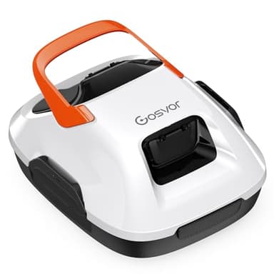 Gosvor Automático Limpiador de Piscinas sin Cable, con Doble accionamiento con 1,5 Horas de Autonomía, Devolución Automática, para Piscinas sobre el Suelo de hasta 80m²