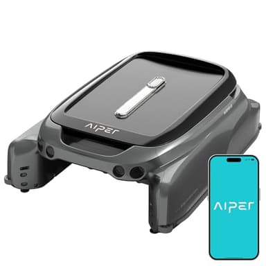 AIPER Surfer S1 Desnatador Robótico Solar para Piscinas, Soporte App, Monitor de Temperatura de Piscina, 12 Horas de Vida de la Batería, Ppción de Doble Carga, Motor Resistente a la Sal y el Cloro