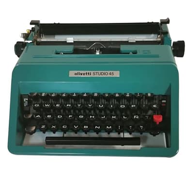 Máquina de Escribir Vintage Olivetti Studio 45 - Teclado en Castellano Revisada y Puesta a Punto por un Profesional. Funciona Perfectamente. Ideal para Coleccionismo y Uso Personal.