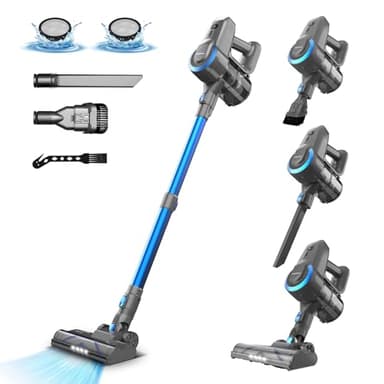 Aspiradora sin Cable, 25Kpa/50min Aspirador Escoba Sin Cable Potente, aspirador ultraligero sin cable, aspirador de mano, Aspirador Inalámbrico Adecuada para pelo de mascotas, alfombras y suelos duros