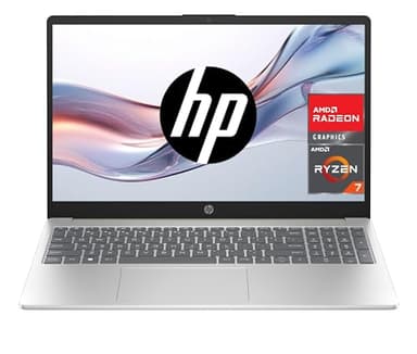 HP 15-fc0072ns - Ordenador portátil de 15.6" Full HD (AMD Ryzen 7 7730U, 16GB RAM, 1TB SSD, AMD Radeon Graphics, Sin Sistema Operativo) Plata - Teclado QWERTY Español