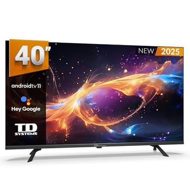 TD Systems - Smart TV 40 Pulgadas Full HD sin Marcos, Android 11, Google Assistant, Control por Voz, televisión TDT 2025. Televisor con 3 años de Garantia - PRIME40K20GLE