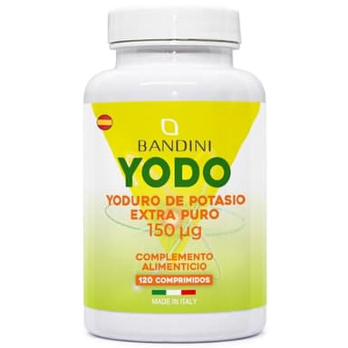 Bandini® YODURO DE POTASIO - YODO EXTRA PURO - 150 mcg (POR TABLETA), Complemento Alimenticio con Iodo KI, Alta Potencia, 100% Vegano, GMP, Sin Gluten, Sin Lactosa, Sin OGM - Bandini Pharma
