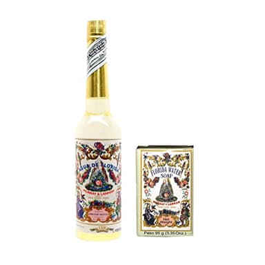 Jiri & Friends Florida Water 270ml + jabón 95g Originario de Perú, Agua Espiritual Purificante | Florida Water Promueve la Relajación - (Florida Water+ Soap)