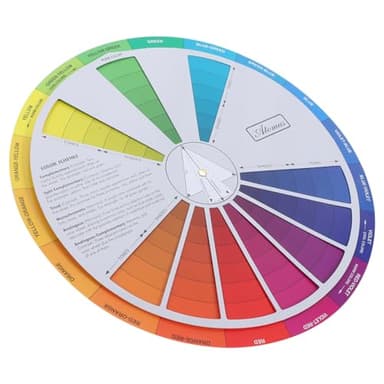 Tofficu Innovador – Rueda de colores y círculo de colores como ayuda de aprendizaje para artistas, incluye tabla de mezcla de colores y función giratoria, herramienta de aprendizaje de color, ideal