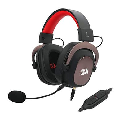 Redragon H510 Zeus 2 - Auriculares Headset cómodos para Gaming - Audio de Alta Definición + Potentes Bajos - Cascos con Micrófono para PC, Móvil, PS4 - Sonido 7.1 + Software descargable