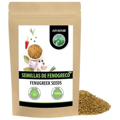 Semillas de fenogreco (1kg), 100% naturales, veganas y sin aditivos, fenogreco en granos especia