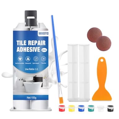 Kit de Reparación de Bañera Blanco, Kit Reparacion Plato Ducha Resina, Reparador Bañera Blanco, Kit Reparacion Baldosas para Arañazos, Agujeros, Grietas, Lavabos