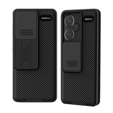 XTCASE Funda para Xiaomi Redmi Note 13 Pro+ Plus 5G, Protección de la cámara Carcasa Cubierta de cámara Deslizante Ultra Delgado Rígida PC Anti-Choque Anti-arañazos Proteger Caso, Negro