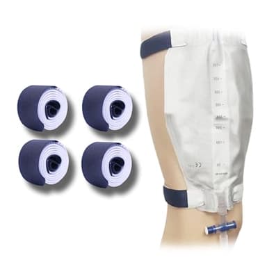 4 Piezas Correas de Fijación para Catéter, Soporte Bolsas de Drenaje 60cm, Correa Ajustable y Reutilizables para Fijación de Catéter en Pierna, Soporte de Bolsa de Orina para Adultos Niños