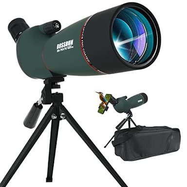 25-75x70 Telescopio Terrestre con Trípode, Bolsa de Transporte y Adaptador de Teléfono Inteligente,para Turismo Safari Observación de Estrellas Tiro con Arco Camping Paisaje de Vida Silvestre (Green)
