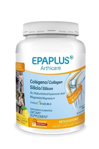 EPAPLUS Arthicare, Colágeno Hidrolizado con Silicio y Ácido Hialurónico, Disolución Instant Sabor Limón, Tratamiento 30 Días