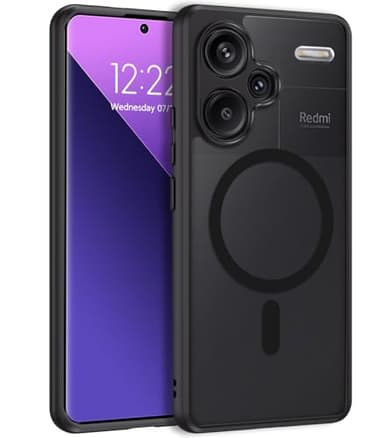 VENINGO Funda Magnética para Xiaomi Redmi Note 13 Pro Plus 5G 6.67 Pulgadas Compatible con MagSafe Carcasa Translúcida Mate Trasera Fina Antigolpes Negro