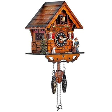 Kintrot Reloj de Cuco Reloj Tradicional de la casa de la Selva Negra Reloj de péndulo Retro de Madera Antigua Decoración de Pared