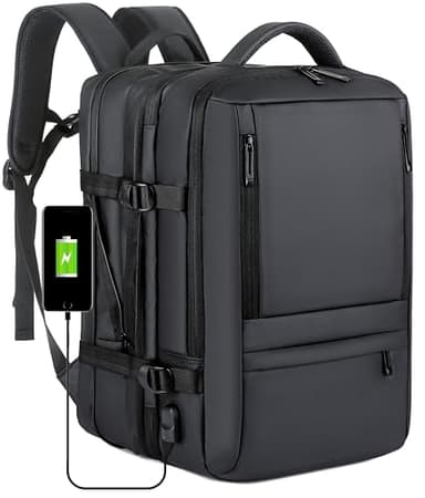 ALTOS OFFICE AND HOME. Mochila expandible y de transporte, extragrande de 45 litros aprobada por aerolíneas TSA, piel sintética, múltiples compartimentos, para portátiles de hasta 17 pulgadas,