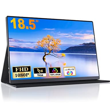 CUIUIC Monitor de Juego portátil de 18.5 Pulgadas, Pantalla IPS Full HD para portátil con HDR 1080P 100% sRGB, conexión HDMI y USB Tipo-C, VESA, Segundo Monitor para portátil/PS4/5/Xbox/teléfono