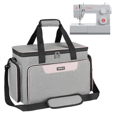 Bolsa de transporte para máquina de coser compatible con la mayoría de cantantes, hermanos, Janome, con múltiples bolsillos de almacenamiento, bolsa de viaje universal con correa para el hombro para