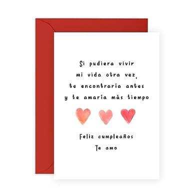 Central 23 Tarjeta de cumpleaños para hombre mujer - 'TE ENCONTRARÍA ANTES Y TE AMARÍA MÁS TIEMPO' - Tarjeta de felicitación romántica para esposo, esposa, novio, novia - Tarjeta de amor