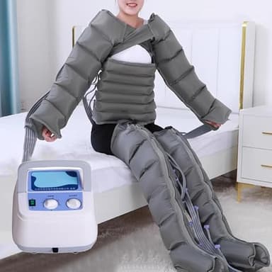 Masajeador De Pies Y Piernas Con Compresión Aire, Eléctrico Presoterapia Pies Piernas Y Abdomen Con Cámara De 4/6 Cavidades Para El Alivio Del Dolor Muscular, Promueve La Circulación Sanguínea