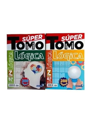 ZYZYZK Pack de 2 Libros de Pasatiempos de SÚPER TOMO LÓGICA. Juegos de Lógica para Adultos Variados. - Ed. Zugarto -.