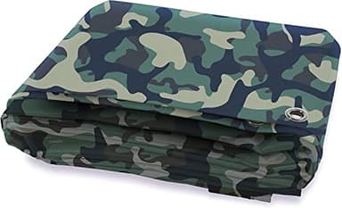 KARAT Lona de camuflaje de 100 g/m², lona de lluvia para exteriores, camping, lona de construcción, base de tienda de campaña, lona de madera, lona de jardín, lona protectora, lona con ojales (1,5 x 6