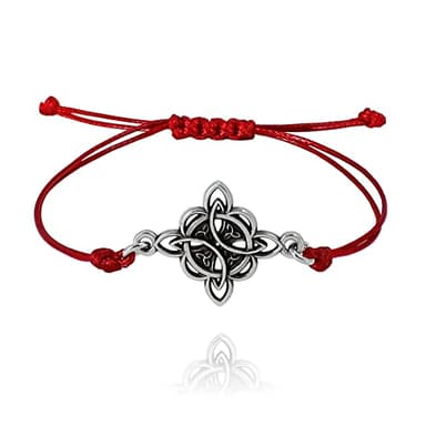 Pulsera Nudo de Bruja en plata con hilo rojo - Este es un modelo ajustable, ideal para todas las tallas