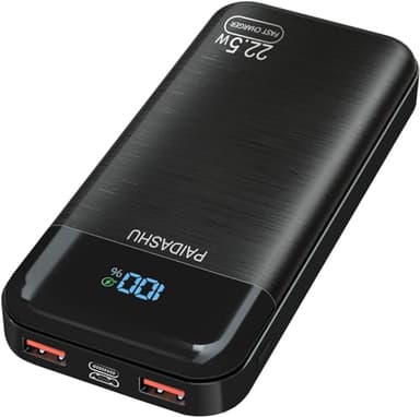 Batería Externa 27.000mAh, 22.5W Power Bank PD3.0 QC4.0 USB C PD Cargador Portátil Carga Rápida con Pantalla LCD y Outputs para Smartphones, Tablets y más