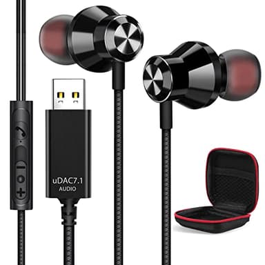 Auriculares PC con Micrófonos, Cancelación Ruido USB Auriculares para Portátil, Audifonos Gaming con Controles Audio Función Silencio Headset para Juegos Ligeros para Oficina Transmisión En Vivo PS 4